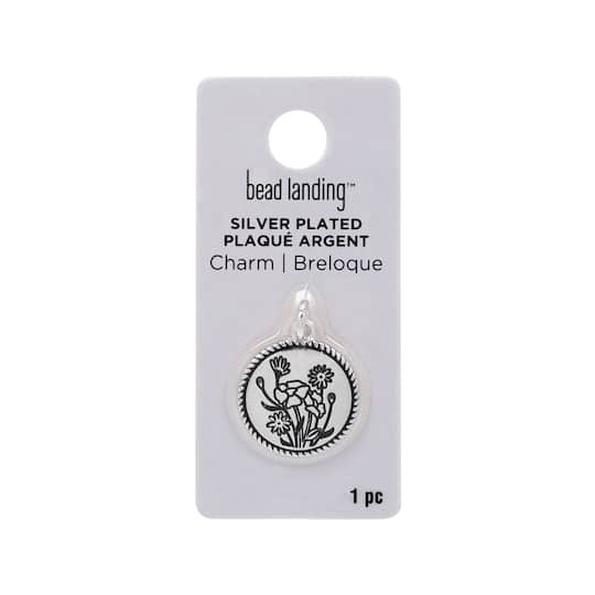 12 Pack: Silver Plated Antique Flowers Charm by Bead Landing™